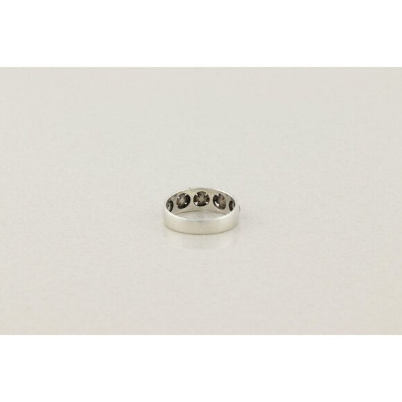 Sterling Silver Flower and Marcasite Band Ring Size 7 3/4 - Picture 6 of 7